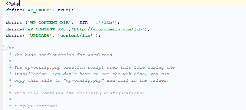 custom wp-content directory